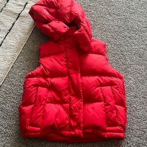 wunder puff vest grenadine red